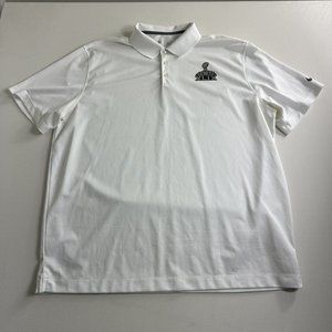 Nike NFL Super Bowl Polo Shirt‎ Dri-Fit Short Sleeve Men's Size 3XL White Golf
